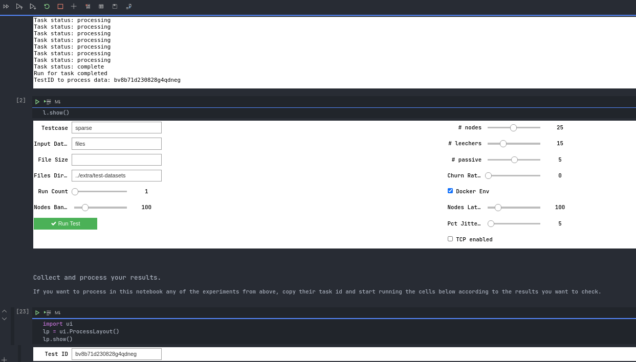 Screenshot of the Testbed Python Notebook